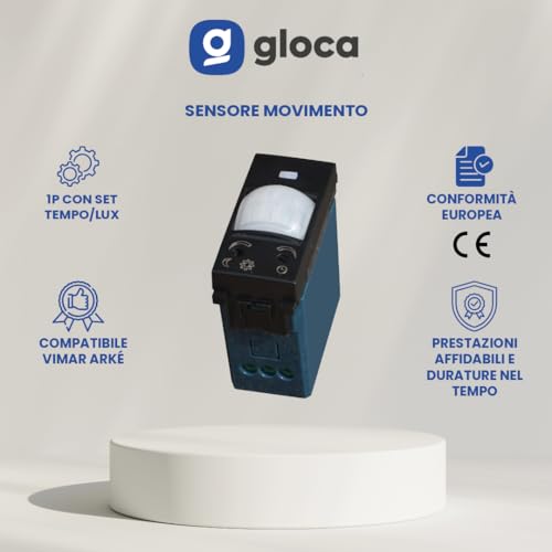 Capteur de mouvement 1P gloca au design noir compatible Arké - 3