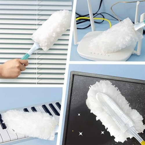 Image of Car Interior Duster - Ultimate Cleaning Tool for Cars, House, and Office - Compact Mini Design for Effortless Dust Removal Stereo-Single Sided Design 2handle +20 Duster Refills.