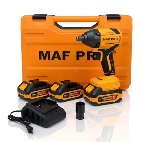 Image of MAF PRO CIWLI3502 Cordless Impact Wrench 350Nm, 20V Brushless Li-Ion, 1 /2 Inch Drive, Variable Speed, for Car Tyre Removal, Wheel Nut and Bolt Tightening, Automotive and Garage Use
