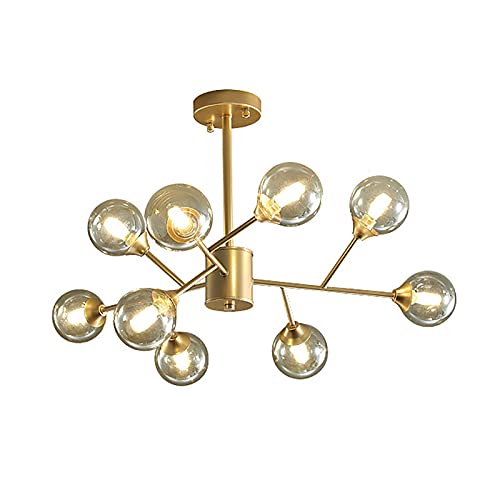 LDFV G9 Nórdico Mágico Molecular Lámparas,para Salón Dormitorio Tienda De Ropa Cafetería,Moderno Sencillo Candelabros De Mesa De Comedor,Americano Atmosférico Lámparas De Comedor-Dorado. 80 * 45cm