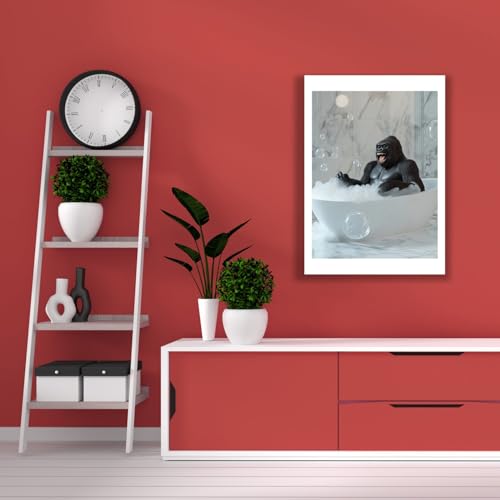 Gorilla dans le bain impression d'art mate extra large poster decoration murale
