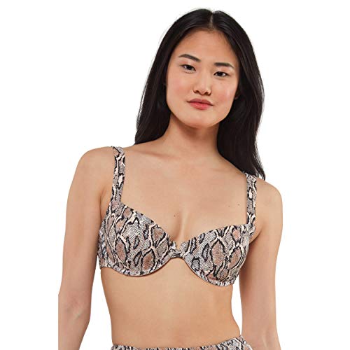 Jessica Simpson Women's Standard Mix & Match Print Swimsuit Separates (Top & Bottom), Snake Underwire Bikini Top, S