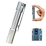 ReyLight Pineapple Mini MK3 Titanium Flashlight, Nichia 519A 4000K LED EDC Pocket Light, 4 Modes, Waterproof Compact Flashlight for Everyday Carry, not Include Batterie (Ti Raw-Smooth)