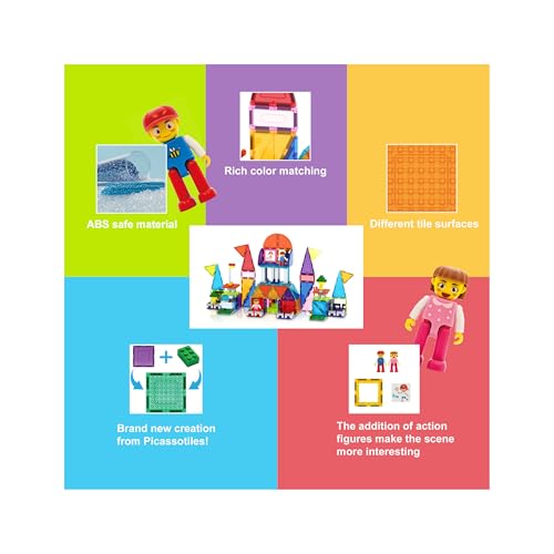 Image of PicassoTiles Set of 333 Magnetic 3D Building Tiles Creative Toys for Children Aged 3+