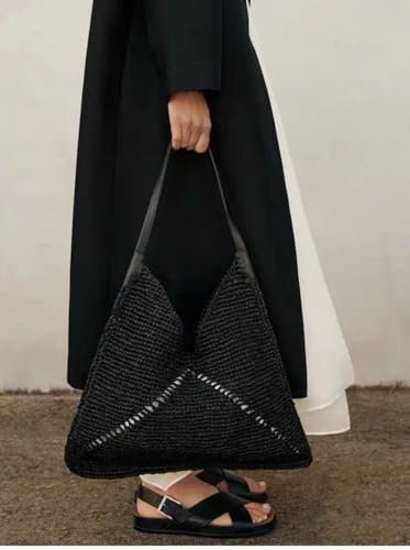 Women's Straw Woven Crochet Shoulder Bag - Versatile Beach & Vacation Handbag2