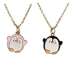 SIRANI, PACK OF 2, CUTE PENDANT(BLACK PENGUIN AND PINK PENGUIN) NECKLACE FOR KIDS GIRLS AND WOMEN, ACCESSORIES FOR KIDS AND GIRLS