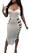 YOMISOY Women Sxey Bandage Hollow Out Backless Solid Spaghetti Strap Summer Long Maxi Outfits Dress,White,Medium