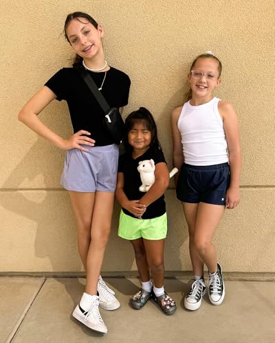 Stelle Girl's Athletic Shorts with Liner Zipper Pockets Elastic Waist Running Shorts Sports Active Shorts for Teen Kids3