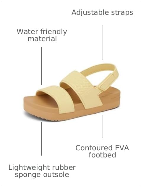 Image of REEF Girls Toddler /Little Kid Water Vista Platform Sandal, Water Friendly, Adjustable Strap
