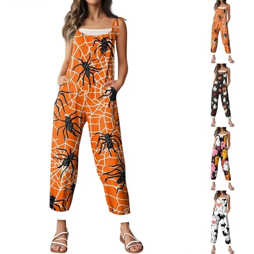 Mono de Halloween para mujer overol de calabaza talla grande HUIFUAO Z13