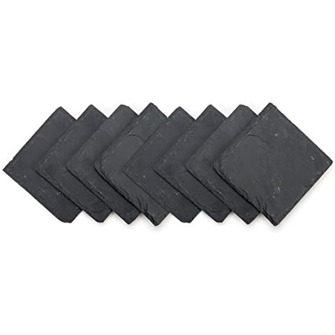 Trademark Innovations Slate Drink Coasters - Set of 8 - 4" x 4" Cover