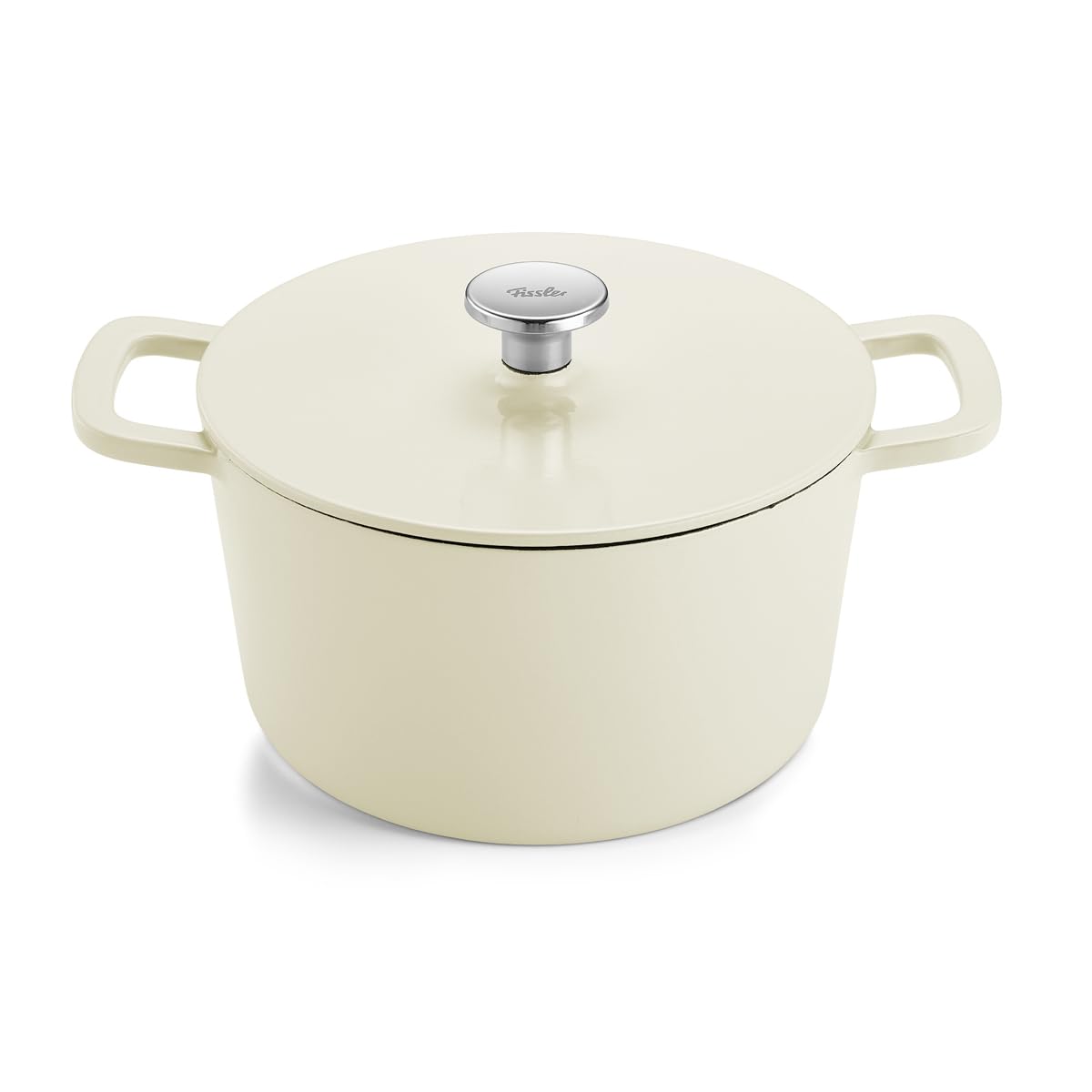 Fissler, Moments Collection Gusseisen-Bräter (Ø 24 cm), emailliert, Cocotte mit AromaStar-Funktion, Induktion, Elfenbeinweiß Küche, Haushalt & Wohnen
