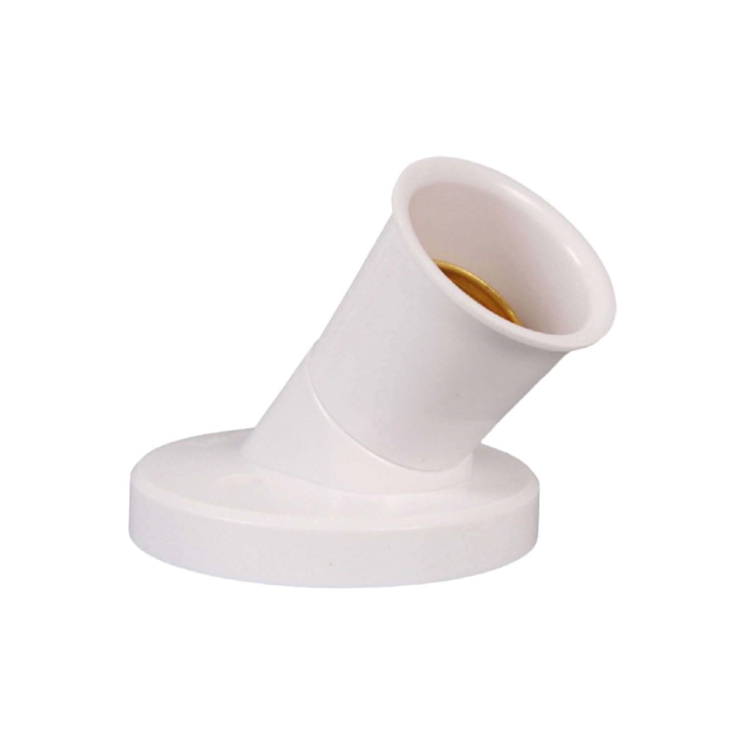 wellrun E27 Screw Lamp Holder Socket,White Light Fixture Adapter,Screw-in Light Bulb Base for Pendant and Ceiling Lights,250V, Tool-Free Installation(Oblique Socket)