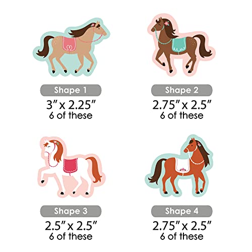 Decoración pitillos papel caballo 24 piezas miniatura 2