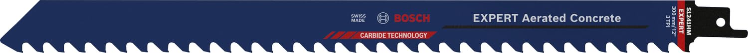 Bosch Professional 1x Expert ‘Aerated Concrete’ S 1241 HM Reciprocating Saw Blade (for Aerated concrete, Length 300 mm, Accessories Reciprocating Saw)