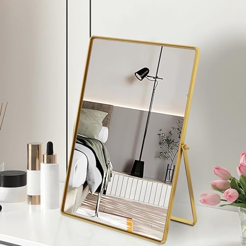 Miniatura 7 de Numjeg Espejo De Maquillaje Portátil Con Soporte De Metal Ajustable A 90 , Ideal Para Dormitorio, Sala De Estar, Ducha, Oficina