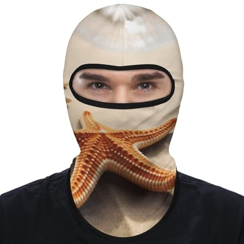 Starfish en la arena Balaclava máscara para cara para hombres y mujeres con protección solar, transpirable, máscara de cabeza completa para senderismo, ciclismo, correr y conducir miniatura 1