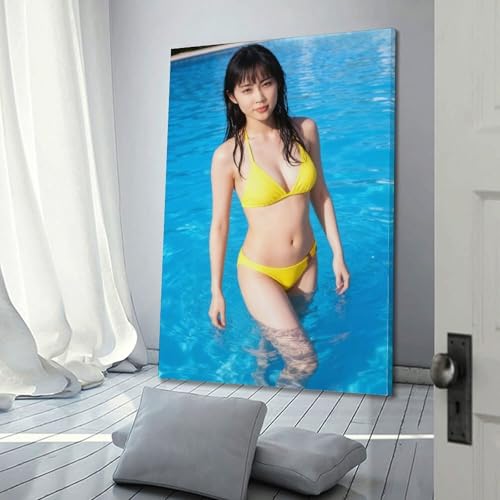 木村佳乃宝物なポスターホーム デコレーション アート パネル キャンバス壁画モダン スタイル壁掛け絵画プリント.-24x36inch(60x90cm)-Frame-style [4]
