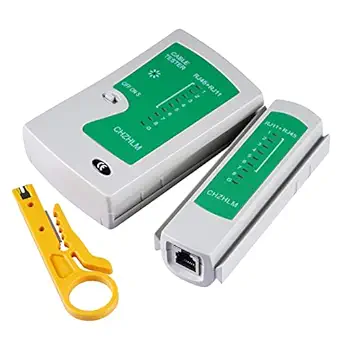 CHZHLM Updated Network Cable Tester LAN Cable Test Support POE Network Cable Tool for RJ45/RJ11/RJ12/CAT5/CAT6/UTP Ethernet Cable Fireproof Material