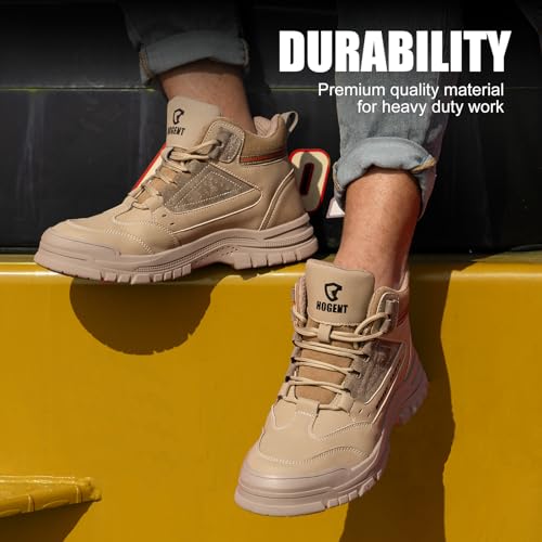 Image of Steel Toe Boots for Men Women Comfortable Lightweight Work Boots for Men Industrial Construction Boot Non Slip Work Shoes