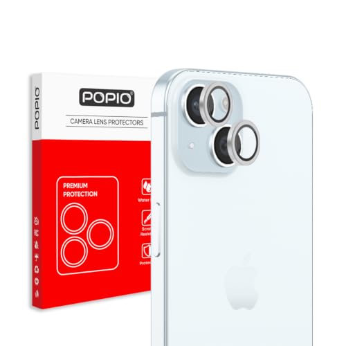 Image of POPIO Concave AR AF Camera Lens Protector For iPhone 15 /15 Plus (Silver), 1 Set, with Easy Installation Kit