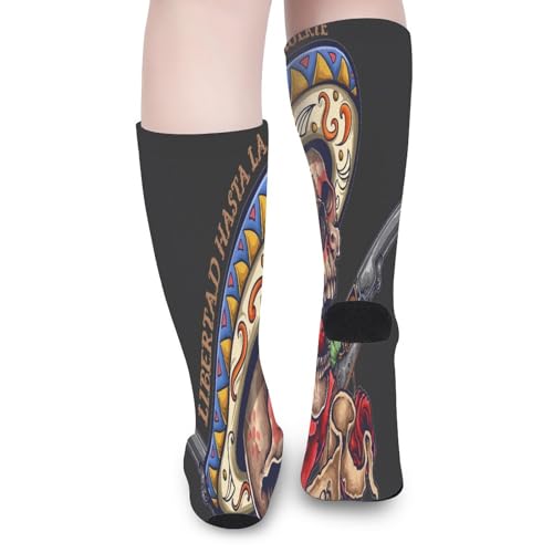 fifbird Chaussettes de moto unisexes pour adulte A042 Moto A06 - Idée cadeau pour les amoureux - Chaussettes pour adolescents, hommes et femmes, Crâne d'arme de style mexicain 10, Taille unique – vue 7