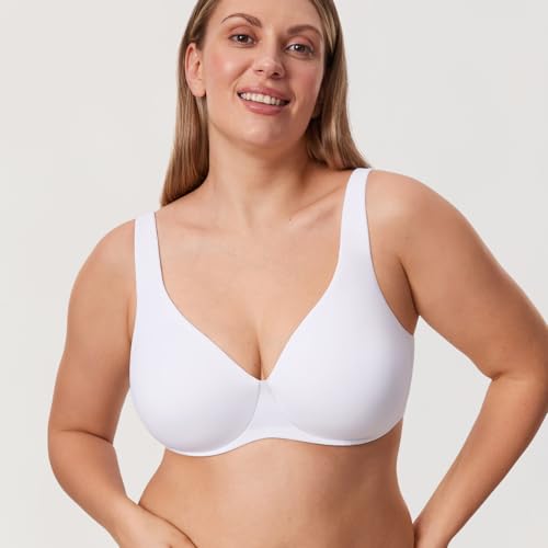 Image of DELIMIRA Minimizer Bras for Women Full Coverage Plus Size Underwire Unlined Supportive Seamless Bra