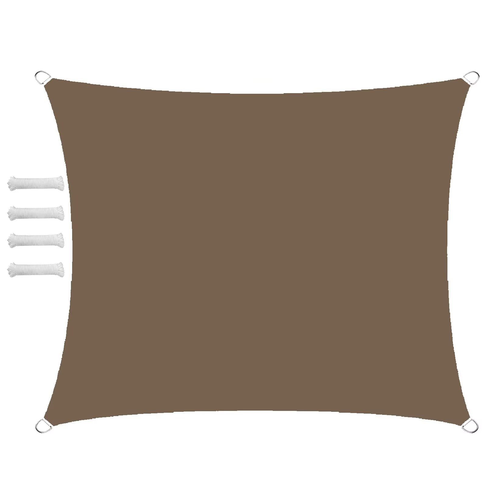 Glin Brown Sun Shade Sail Outdoor Waterproof Rectangular 1.5X2m Shade Sails Canopy Uv Protection For Garden Patio Block With Rope Shade Sail Kit