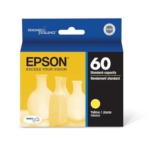 EPSON 60 DURABrite Ultra Ink Standard Capacity Yellow Cartridge (T060420) Works with Stylus C-68, C-88, C-88+, CX-3800, CX-3810, CX-4200, CX-4800, CX-5800F, CX-7800