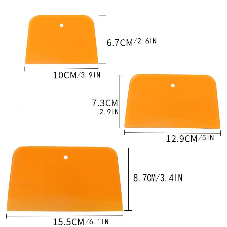 Image of Body Filler Spreaders, 6 Pcs Automotive Body Fillers Hard Plastic Spreaders Auto Body Spreader for Applying Fillers Putties Glazes Caulks and Paint (Yellow, 6pcs)