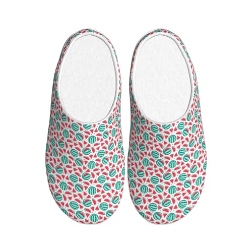 Chaussons intérieurs extérieurs lavables motif pastèque pour moments cocooning