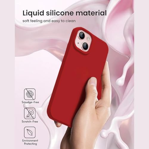 Image of Premium Liquid Silicone Case for iPhone 11 - Slim Full Body Protective Back Cover with Soft Microfiber Lining, Anti-Slip Grip Scratch Resistant Phone Case(Red)
