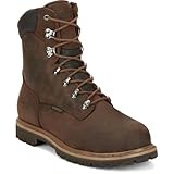Chippewa Birkhead 8' Waterproof Steel Toe Insulated Construction Boots for Men - Work Collection - Rubber Outsole, Full Grain Leather, Tough Bark - 9 M