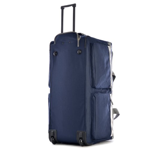 Olympia 8 Pocket Rolling Duffel Bag, Navy, 33 inch