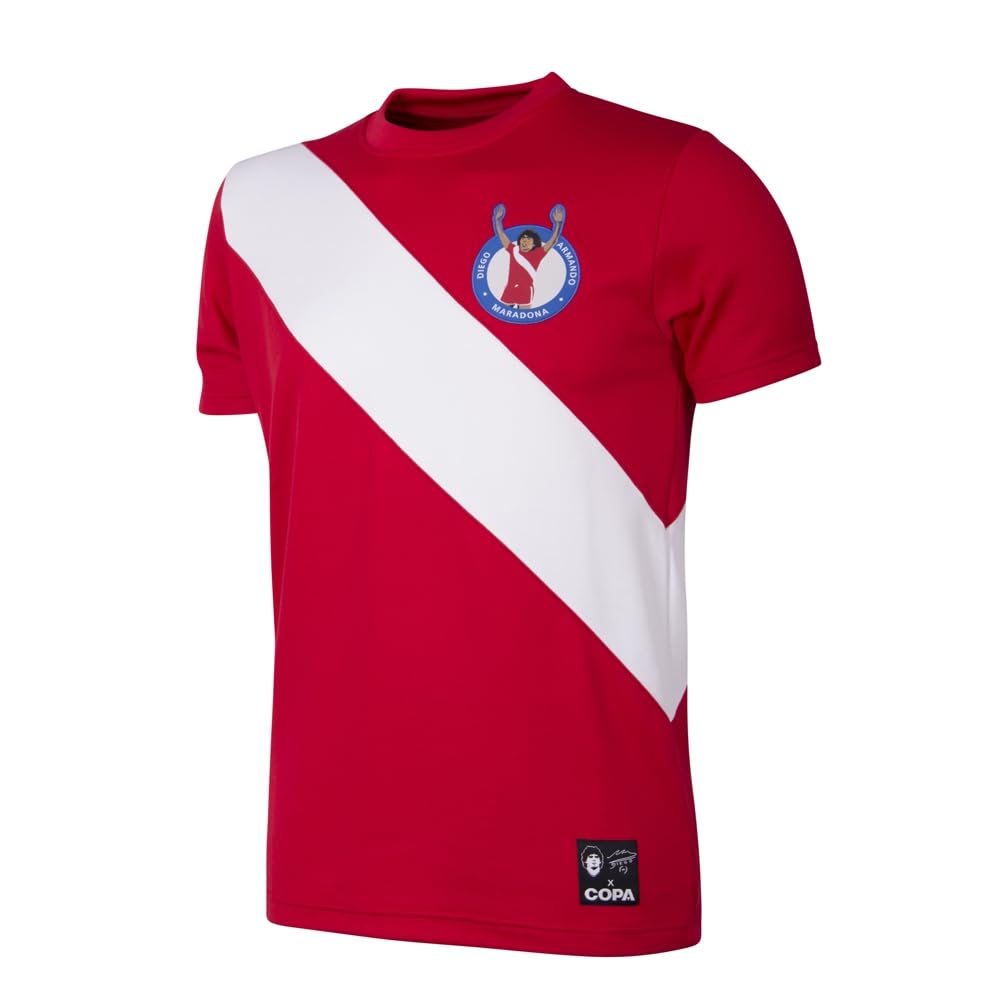 Copa - Camiseta de Fútbol - Hombre - Maradona x Argentinos 1976 - Rojo - 50% algodón - 50% poliéster