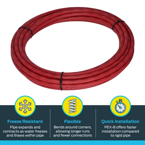 Sharkbite U860R50 1/2 Inch X 50 Feet Red Pex Pipe Flexible Water Tubing thumb #2