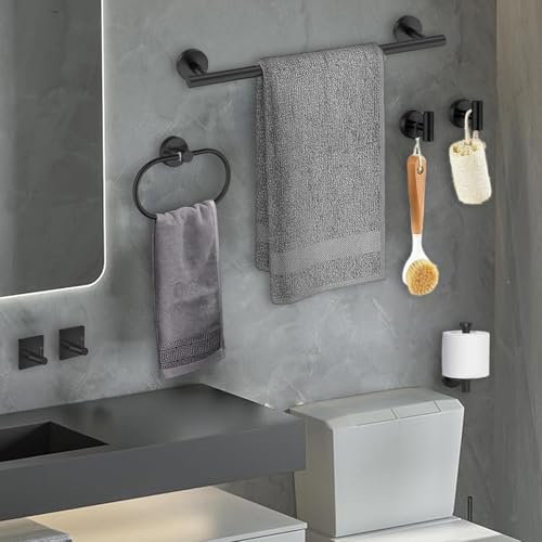 Ensemble de matériel de salle de bain 7 pièces en acier chromé