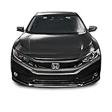 SlickMod Chrome Delete Blackout Vinyl Overlay for 2016-2021 Honda Civic Front Grill Trim (Satin Black)