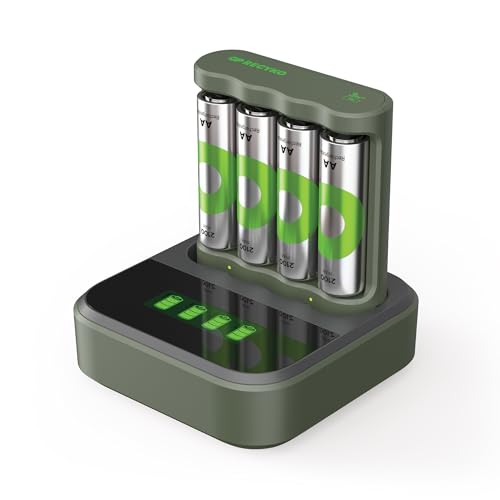 Chargeur de batterie USB GP ReCyko B441 avec 4 piles AA 2100 mAh et station