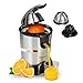 Sommertal Saftpresse CP850 mit starkem 850W Motor, elektrische Orangenpresse inkl. 2 Presskegel, manuelle Handpresse, Zitruspresse Zitronenpresse aus Edelstahl, Juicer Entsafter, Limettenpresse