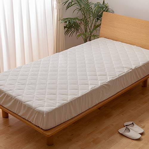 ナイスデイ ボックスシーツ オフホワイト 100×200×30cm 敷きパッド一体型 mofua 綿100% ごわごわしない タオル地 ふわさら 抗菌 防臭 オールシーズン 洗える 吸水性 41340142