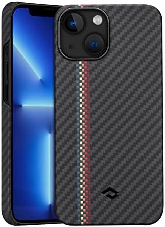 PITAKA Magnetic Phone Case for iPhone 13 Pro Max [MagEZ Case 2] Compatible with Magsafe Aramid Fibre Slim Fit and Lightweight Phone Cover with 3D Grip Touch, Black/Grey(Twill)