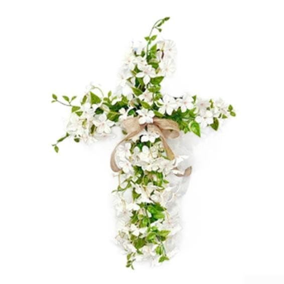 Cruz de Pascua floral para colgar y ambientar salones y eventos