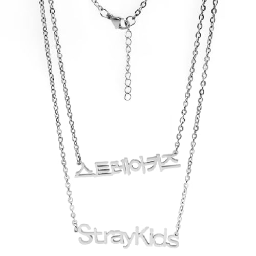 2PCS Skz Necklace Stainless Steel Pendant Jewelry Stray Kzoo Merch Necklaces for Stay Fans Gifts