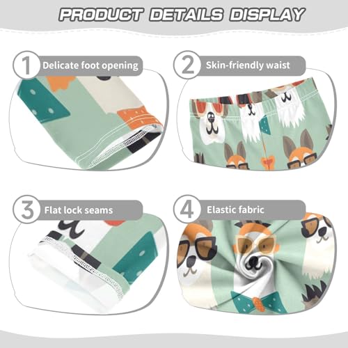 Bolaz Toddler Girls Leggings Printed Yoga Pants Leggings Glasses Dog for Kids3