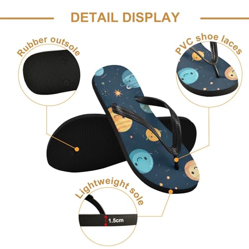 Mens Flip Flops Space PlanetsSandal Flip Flops for Women Summer Beach Slipper 214B31162