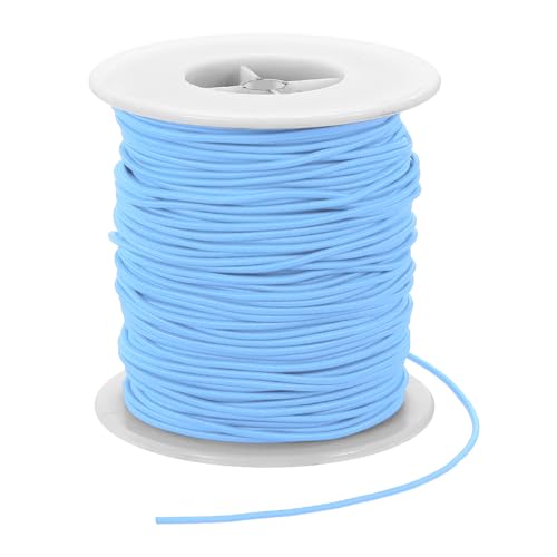 Cordón elástico de 2 mm azul claro, hilo resistente de 70 m para pulseras y abalorios 2