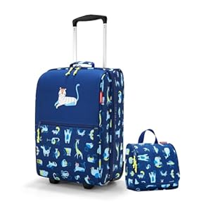 reisenthel Kids Set ABC Friends Blue – Kinder Trolley XS 19 l + Toiletbag 3 l | Koffer & Kulturtasche im Set | Leicht, robust & kindgerecht für Reisen, Urlaub & Freizeit