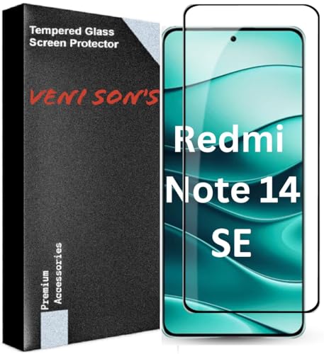 Image of VENI SON'S Scratch And Tear Resistant, Crystal Clear Edge to Edge Tempered Glass Screen Protector Guard Compatible With Redmi Note 14 SE