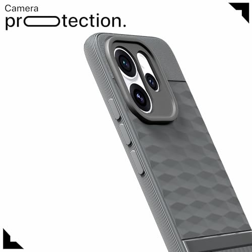 Image of Pikkme Back Cover for Oppo Reno 15 Pro Mini 5G Camera Protection 3D Hexa Cube Design Silicone Protective Bumper Case (Grey)